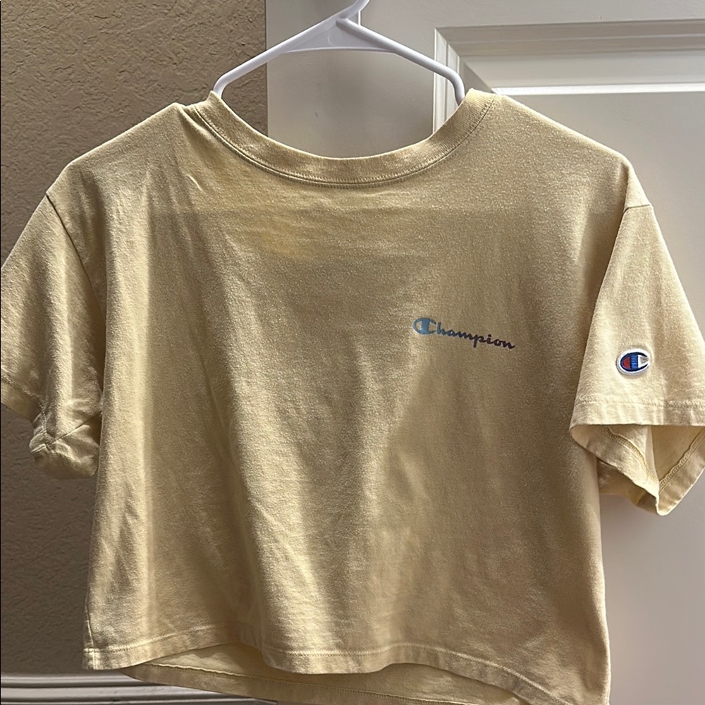 Champion Light Yellow Cropped Tee